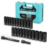 Duratech 24-Piece 1/2″ Impact Socket Set w/ Extension Bars (Metric & SAE) – $26.99 ($53.99 Value)