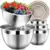 5-Piece DUTZUN Stainless Steel Mixing Bowls with Lids & Strainer Set – $17