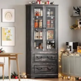 DWVO 76″ Freestanding Storage Cabinet with Adjustable Shelves for $144