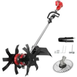 Ecarke 2-in-1 Cordless Tiller Cultivator & Weed Wacker – $76