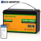 ECO-WORTHY 12V 150Ah LiFePO4 Lithium Battery with Bluetooth 5.0 – $126.36 ($415.16 Original)
