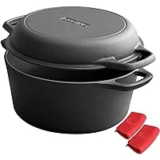 2-in-1 Pre-Seasoned Cast Iron Dutch Oven with Skillet Lid for $31.37