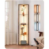 Edishine 5-Tier Glass Display Shelf with Remote Control Light for $47.49