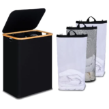 Efluky 160L 3-Section Laundry Basket with Lid – Now $16.99