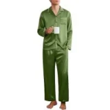 Ekouaer Men’s Silk Pajamas Set (2-Piece) Now $9.99