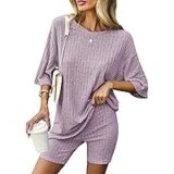 Ekouaer Ribbed Knit Pajama Set 2-Piece Lounge Outfit – $12.99 ($29.99 Original)