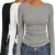 Ekouaer Women’s Long Sleeve Crew Neck Stretchy Fitted Tops for $9.99