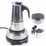Stainless Steel Electric Espresso Coffee Maker Moka Pot – 200ml/4 Cups for $26.80