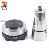 Stainless Steel Electric Espresso Coffee Maker Moka Pot – 200ml/4 Cups for $32.12