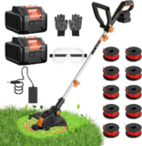 Electric Weed Wacker String Trimmer with 2 Batteries for $47.99