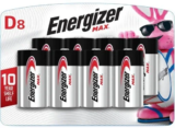Energizer Max D Alkaline Batteries 8-Count – $4.99