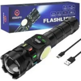 Esgofo 10000lm 6-Mode USB-Rechargeable Flashlight with Side Light – $12.49