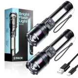 2-Pack Esgreen LED Rechargeable Flashlights for $12