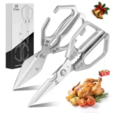 Ethyxe 2-Pack Heavy Duty Japanese Stainless Steel Kitchen Scissors Set for $13