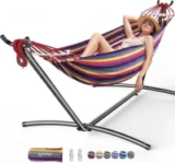 EveryFun Portable Double Hammock with Steel Stand for $49.50