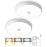 Ezvalo 400lm Rechargeable Motion Sensor Ceiling Light (2-Pack) – $22.39