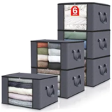 6-Pack Fab Totes 60L Zipper Storage Bags for $10