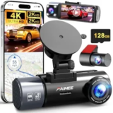 FAIMEE 4K+2K+2K 3-Channel Dash Cam with 128GB Card for $51