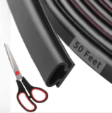 Fingwerk 50′ D-Shape Rubber Weather Stripping Door Seal Strip for $11