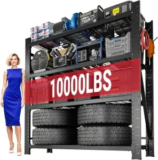 FLEXIMOUNTS 4-Tier Heavy Duty Shelving Unit (71″ H x 49.6″ W x 23.6″ D) – $150