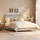 FLEXISPOT Queen Flange Edge Upholstered Platform Bed Frame for $89.99
