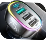 FLYLEAD 75W 4-Port USB-C / USB-A Car Charger for $7.99