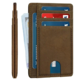 Furid Men’s Slim Genuine Leather RFID Blocking Wallet – Only $4.99