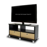 Furinno 19″ Entertainment Center with 2 Bin Drawers (Espresso) – $30