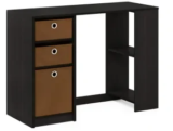 FURINNO Computer Study Writing Desk with 3 Storage Bins for $27