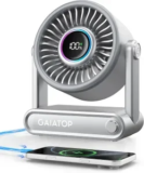 Gaiatop 6000mAh 5-Speed Rechargeable Desk Fan Now $12