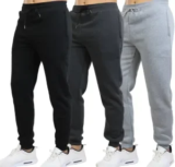 Galaxy by Harvic 3-Pack Men’s Slim Fit Fleece Jogger Sweatpants for $24