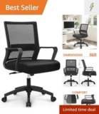 Comfy Wide Seat Gaming Desk Chair – Adjustable Height & Swivel for $79.79