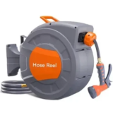 GAOMON 1/2″ x 72′ Wall-Mounted Retractable Garden Hose Reel for $63