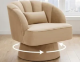 GarveeHome Modern 360° Swivel Velvet Barrel Accent Armchair for $96