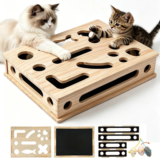 Generic 2026 Cat Scratch Puzzle Enrichment Wooden Box with Catnip Toys for $16.99