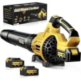 Geveelife 650CFM Cordless Electric Leaf Blower with 2 Batteries for $37.99