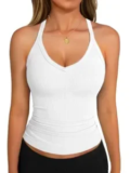 GKBK V-Neck Racerback Ribbed Women’s Tank Top for $5.39
