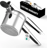 Glotika 15oz Stainless Steel Potato Masher with Silicone Hand Pad for $13.49