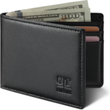 Gostwo Men’s Slim Bifold Leather Wallet with ID Window for $4.99