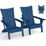 Greenvines HDPE Plastic Outdoor Folding Adirondack Chairs (2-Pack) for $119.99