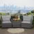 Gymax 3-Piece Patio Rattan Sofa Set with Grey Cushions for $175