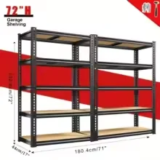 Hagoo 2-Pack Heavy-Duty 5-Tier Metal Shelving Units – $40.53 ($177.18 Value)