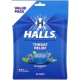 Halls Throat Relief Blueberry Cough Drops (80 Count) for $3.41