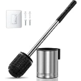 HAMITOR Toilet Bowl Brush Set with Hidden Holder for $5.98