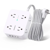 HANYCONY 8-Outlet Surge Protector with 4 USB Ports for $9.98