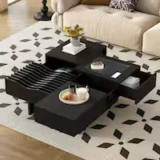 Harper & Bright Designs 33″ Black Square Wood Coffee Table – $143.60 ($359.00 Orig.)