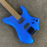 Headless Electric Guitar with Blue and White Ice Cracks for $149.52