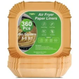 Heavy Duty 8-Inch Square Air Fryer Paper Liners – 360 Pieces for $54.59