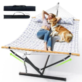 Heavy Duty Double Size Hammock with Metal Stand for $89.99