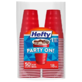 Hefty 50 Count Disposable Plastic Party Cups – 18 Oz for $2.79
